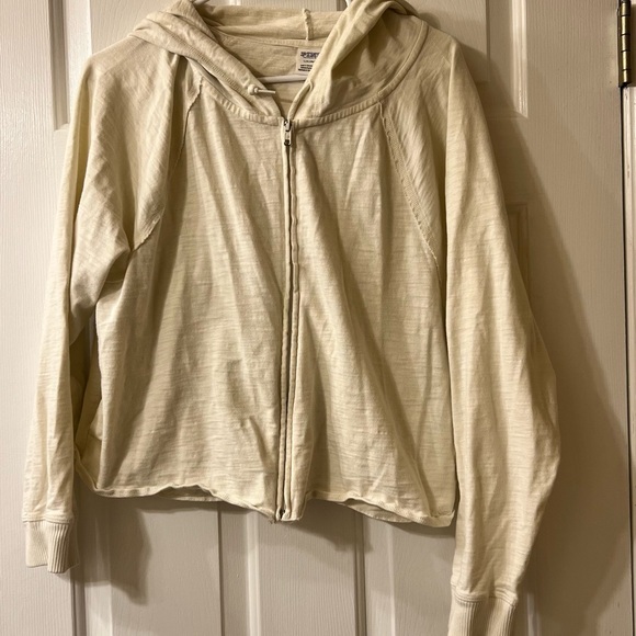 PINK Victoria's Secret Off-White Zip-Up Hoodie Ptp 20 - Picture 1 of 4